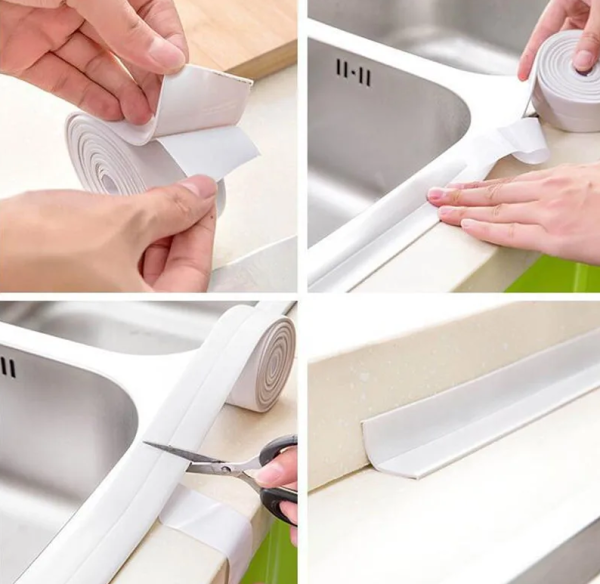 Лента бордюрная влагостойкая Самоклеящаяся 36х3000 мм (кухня, ванна, туалет) / Защитная лента - уплотнитель для заклеивания щелей